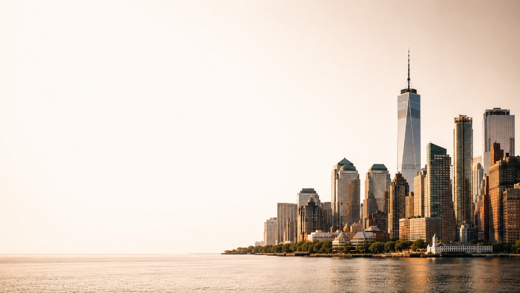 Jersey City and Manhattan skyline at sunrise